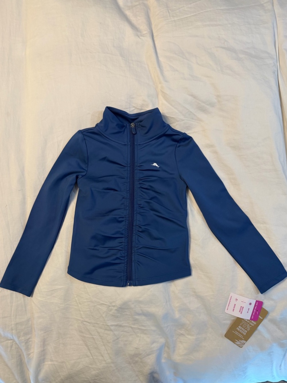 Tommy Bahama slate blue girls Navy Zip-Up Active Jacket NWT